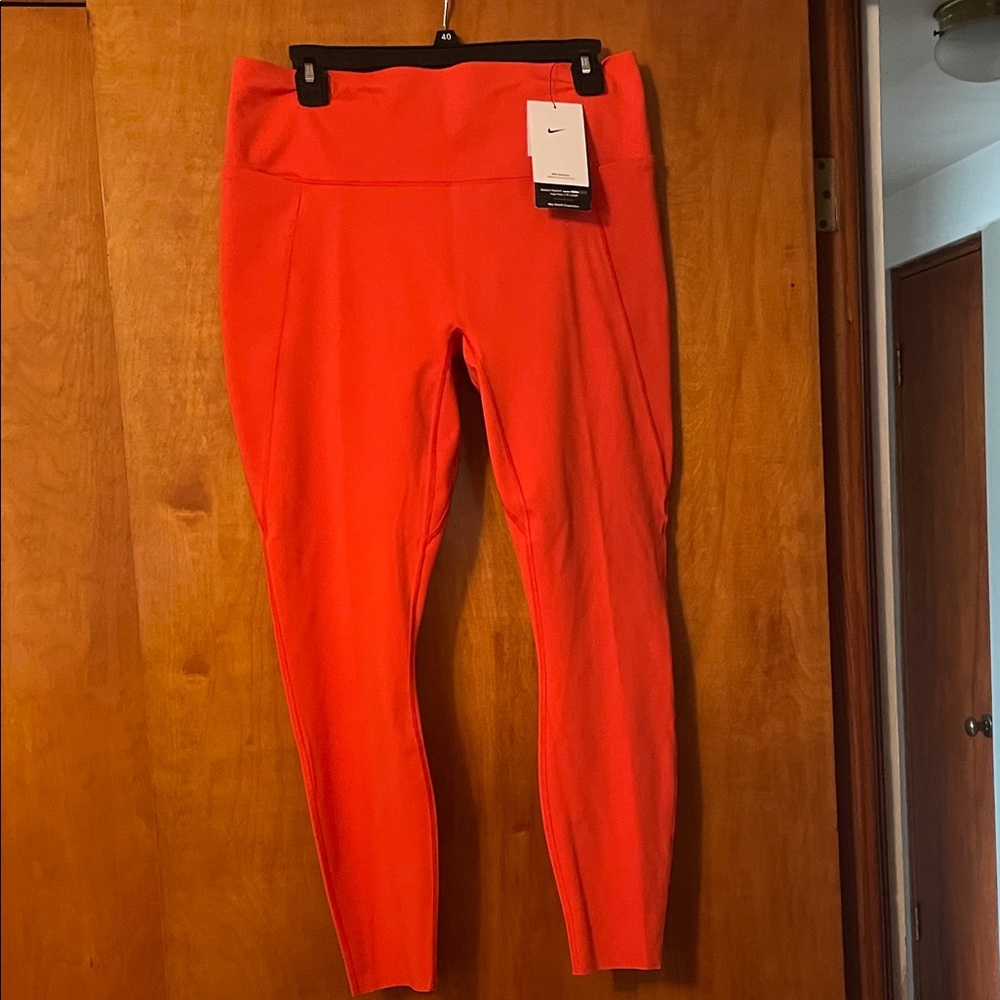 Nike Bright Tangerine/Orange High-Waist 7/8 length workout leggings xl